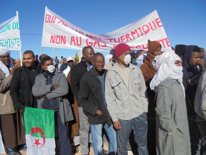 Anti-fracking protesters in In-Salah, Algeria