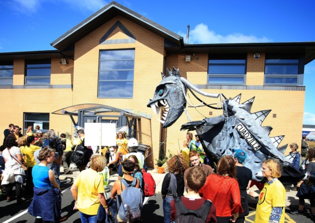 The protest in Blackpool in August 2014