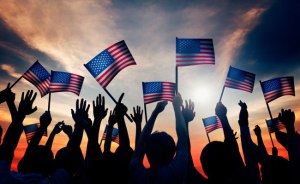 American flag wavers