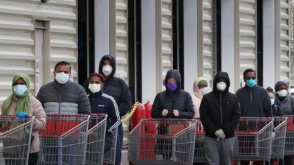 masked shoppers
