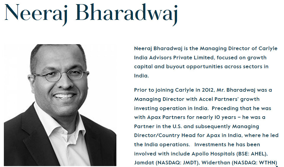 GS neeraj bharadwaj carlyle