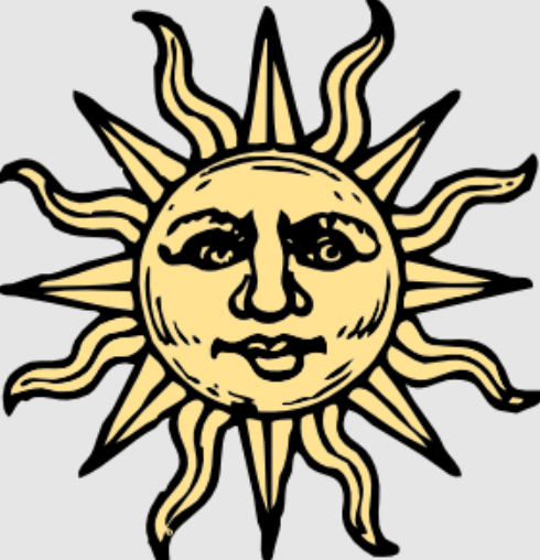 woodcut sun