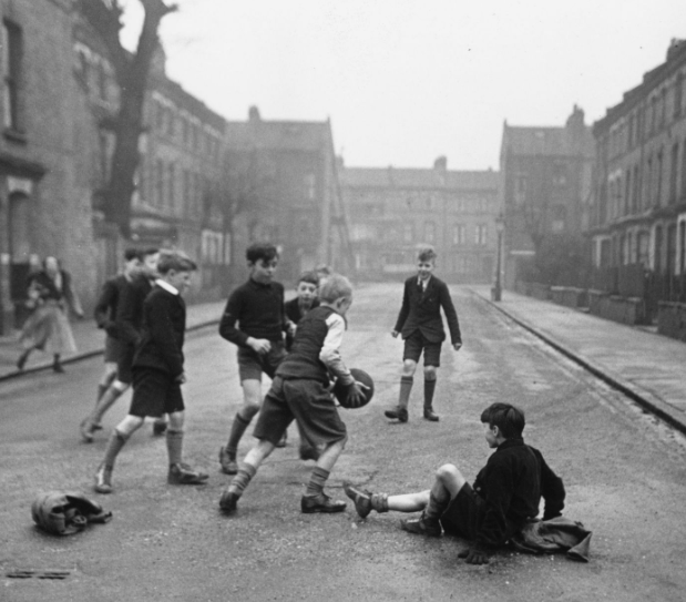 football in street